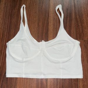 Garage White Crop Top